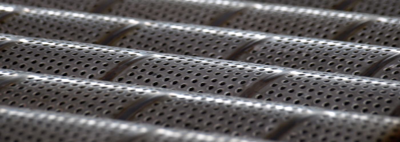 A close up on perferated tubes